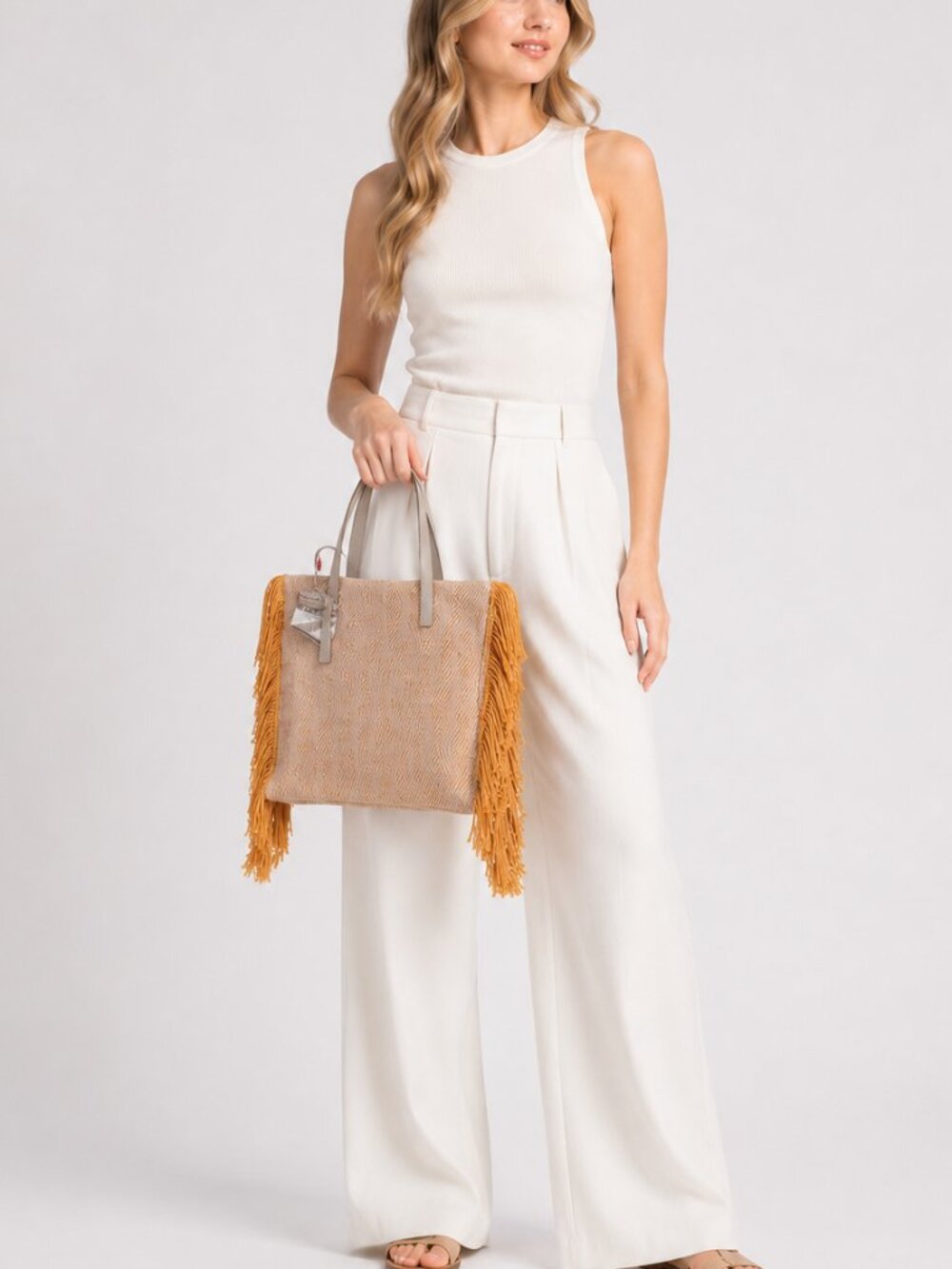 TORBOON Amalfi Rise Fringed Tote NWT